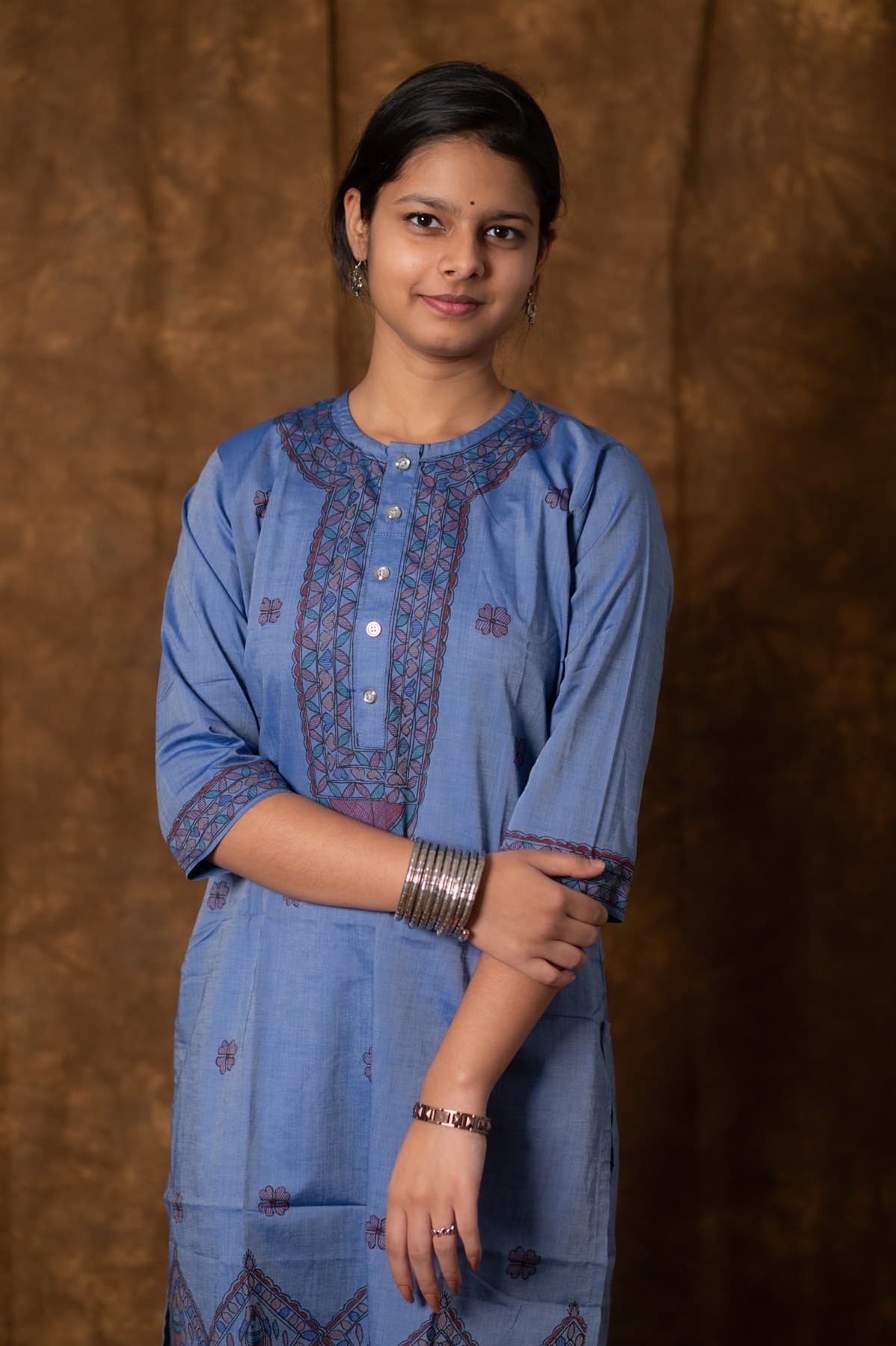 Celestial Sun Handpainted Kurti