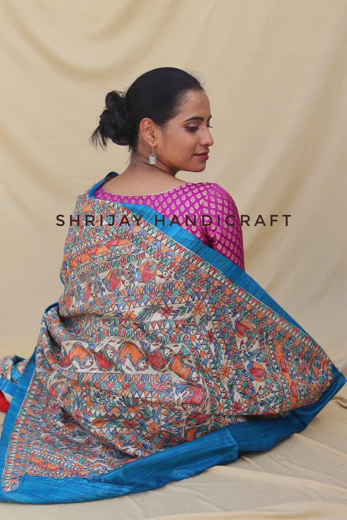 Lotus Pond Handpainted Saree