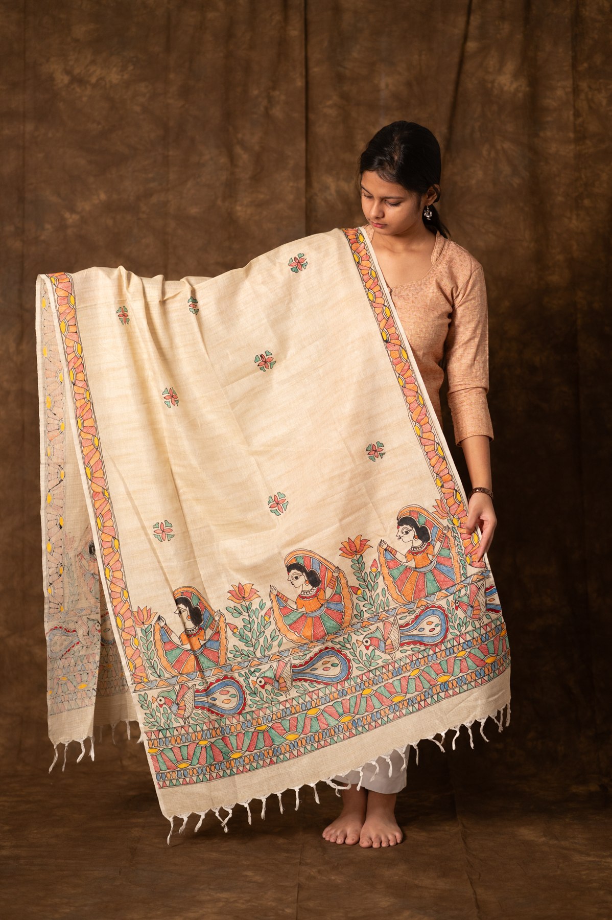 Mithila Fish Pattern Organic Dupatta