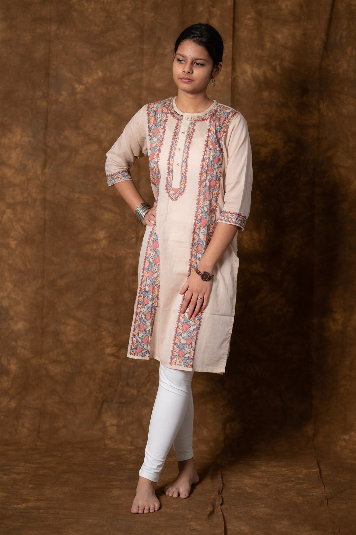 Traditional Leaf Pattern Kurti